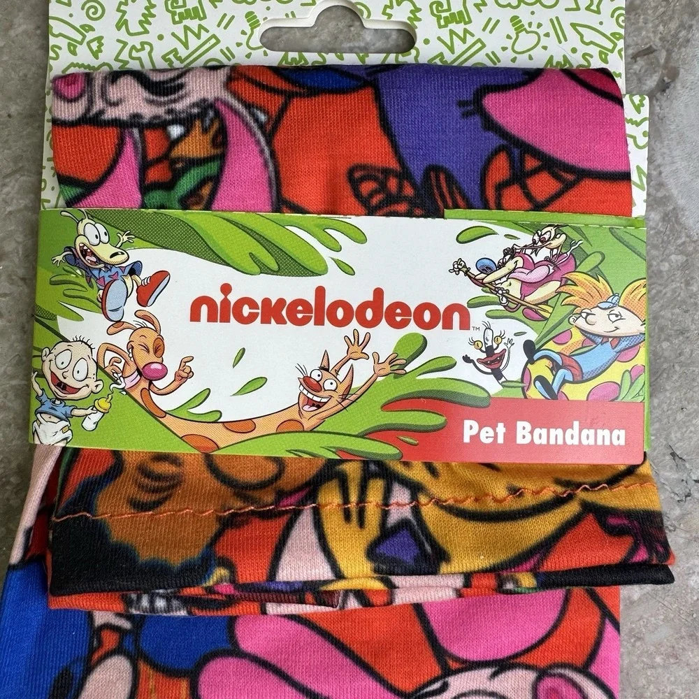 NEW Nickelodeon Dog Bandana Retro Millenial 90s Y2K Colorful Dog Lover Gift
